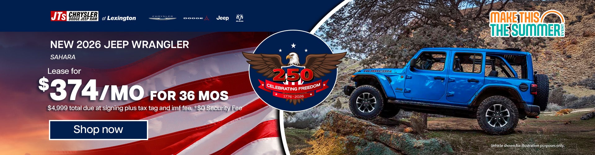 2026 Jeep Wrangler Sahara Lease for $374/mo