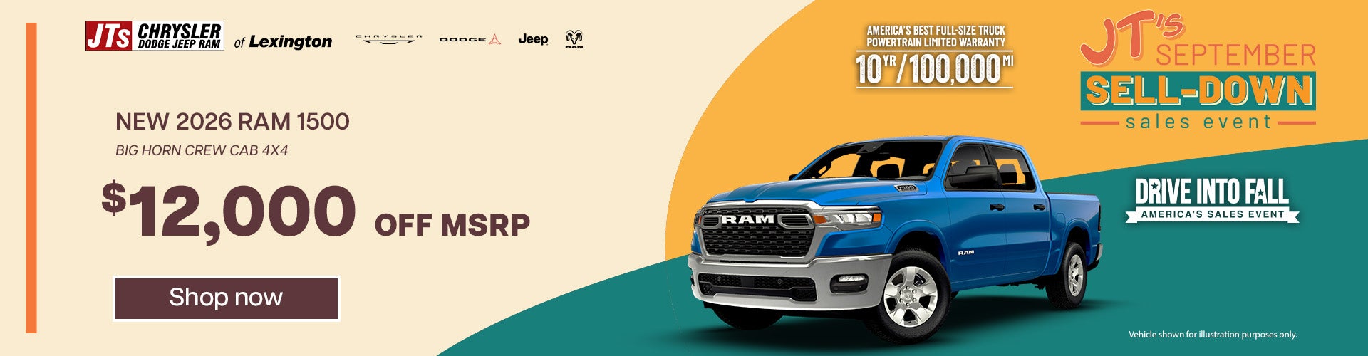 New 2026 RAM 1500 Big Horn Crew Cab 4x4 $12,000 off MSRP 