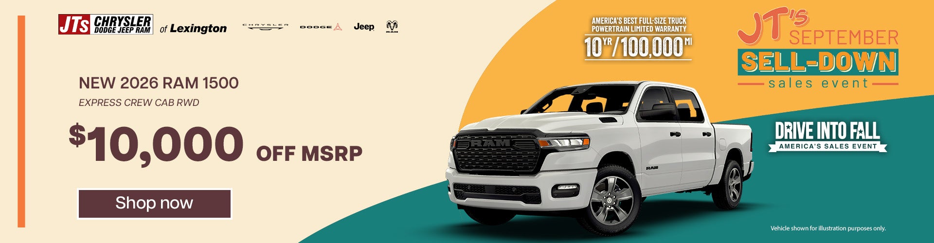 New 2026 RAM 1500 Express Crew Cab RWD $10,000 off MSRP 