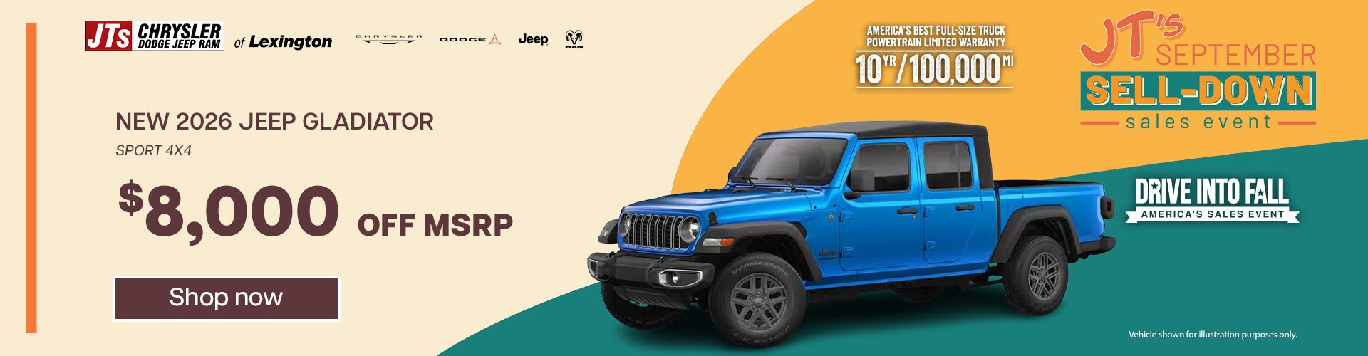 New 2026 Jeep Gladiator Sport 4x4 $8,000 off MSRP